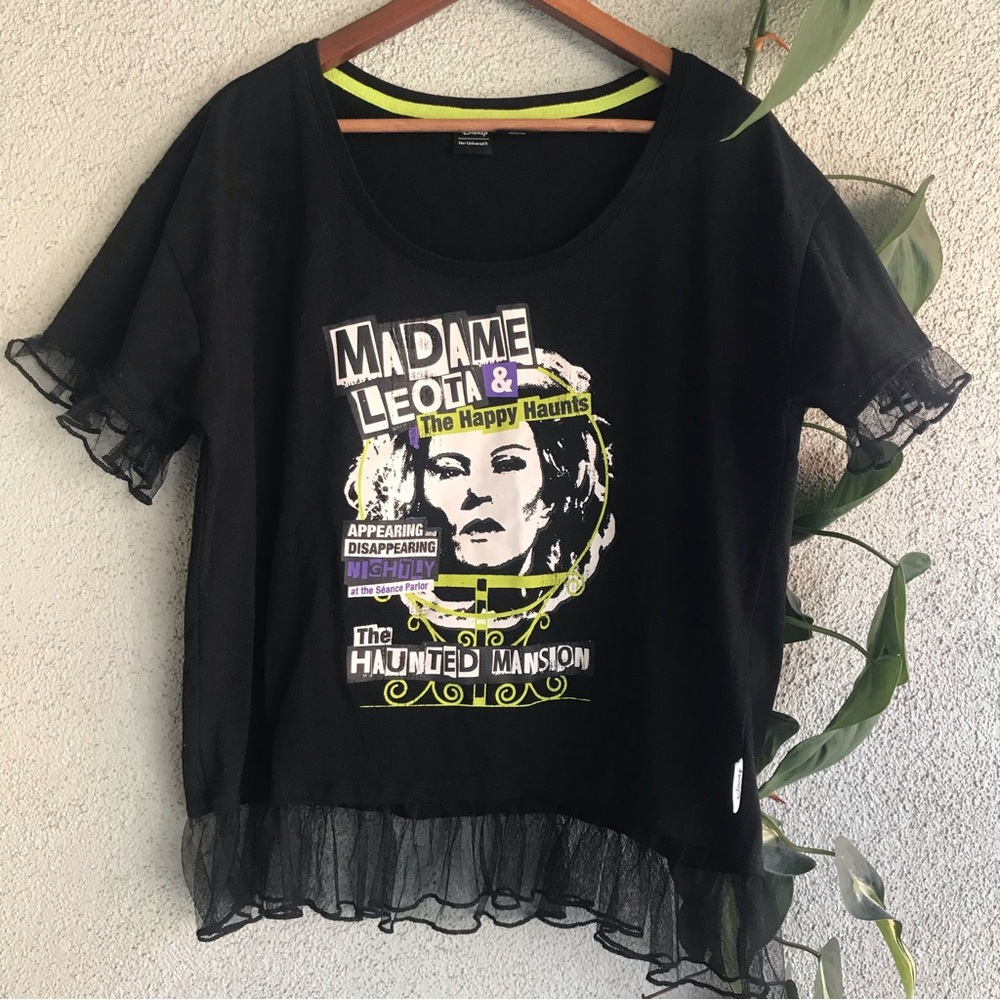 DISNEY Her Universe | Black Haunted Mansion Madame Leota Ruffle Tee Size L
